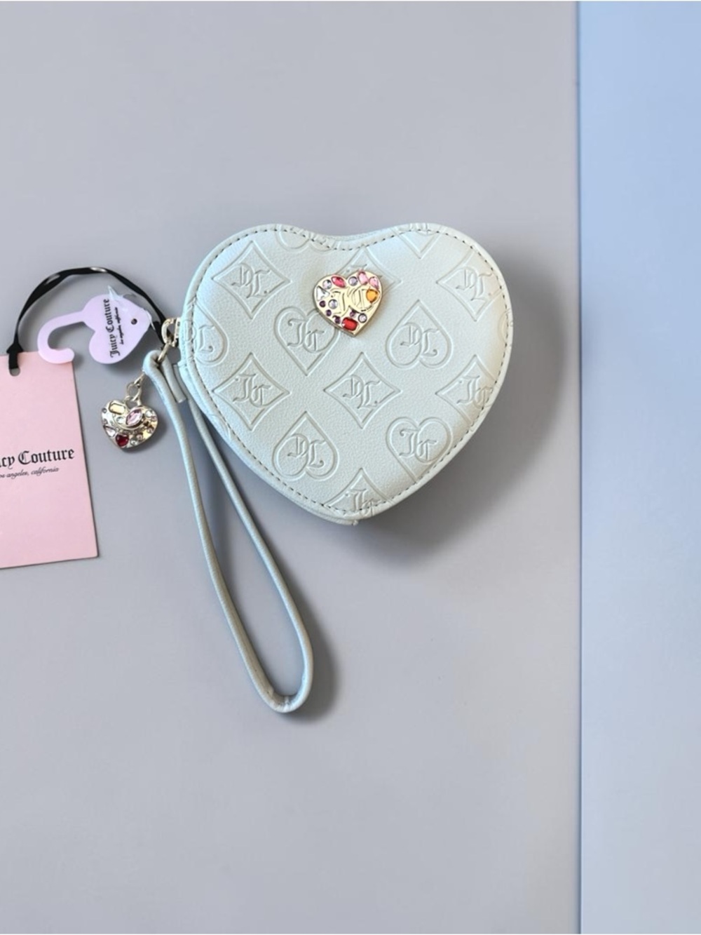 Juicy Couture Crystal Heart Charm Wristlet in Ivory - Picture 2 of 4